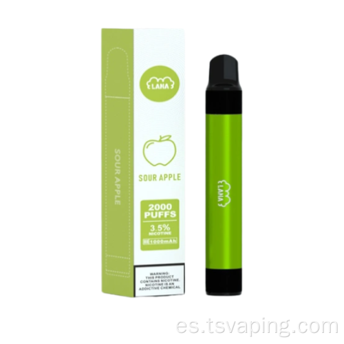 Lana vape pluma original desechable vape 2000 bocanado